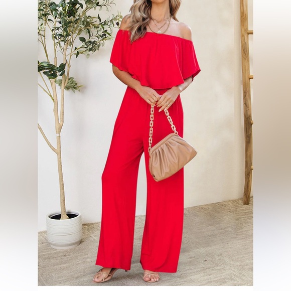 Off Shoulder Top and Wide leg pant set - Picture 5 of 9